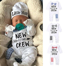 Cargar imagen en el visor de la galería, Newborn Baby Boys Cotton Autumn Long Sleeve Romper and Hat - TATOOP
