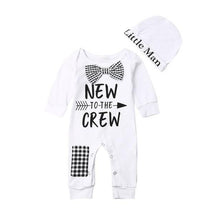 Cargar imagen en el visor de la galería, Newborn Baby Boys Cotton Autumn Long Sleeve Romper and Hat - TATOOP
