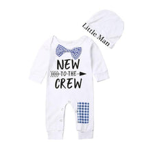 Cargar imagen en el visor de la galería, Newborn Baby Boys Cotton Autumn Long Sleeve Romper and Hat - TATOOP
