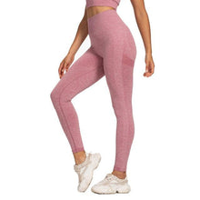 Cargar imagen en el visor de la galería, High Waist Seamless Push Up Leggings - TATOOP
